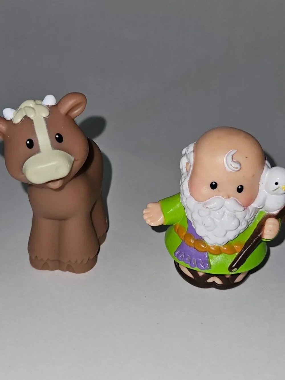 Fisher Price Little People Figure Lot Noah Animals Cow Giraffe READ Bible Zoo